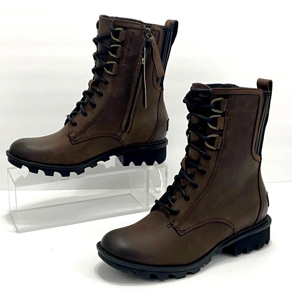 New Sorel Women’s Phoenix Leather Combat Boots - Picture 10 of 13